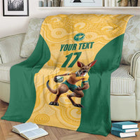 Custom Australia Rugby Blanket Kangaroo Mascot