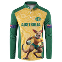 Custom Australia Rugby Button Sweatshirt Kangaroo Mascot