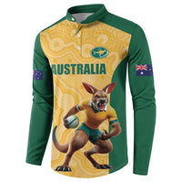 Custom Australia Rugby Button Sweatshirt Kangaroo Mascot