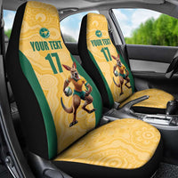 Custom Australia Rugby Car Seat Cover Kangaroo Mascot