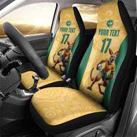 Custom Australia Rugby Car Seat Cover Kangaroo Mascot