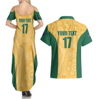 Custom Australia Rugby Couples Matching Summer Maxi Dress and Hawaiian Shirt Kangaroo Mascot