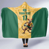 Custom Australia Rugby Hooded Blanket Kangaroo Mascot