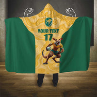 Custom Australia Rugby Hooded Blanket Kangaroo Mascot