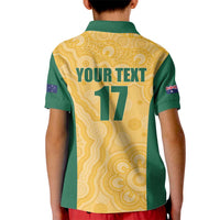 Custom Australia Rugby Kid Polo Shirt Kangaroo Mascot