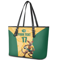 Custom Australia Rugby Leather Tote Bag Kangaroo Mascot
