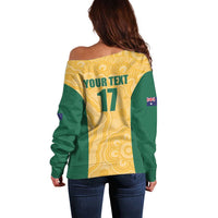 Custom Australia Rugby Off Shoulder Sweater Kangaroo Mascot