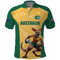 Custom Australia Rugby Polo Shirt Kangaroo Mascot