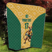 Custom Australia Rugby Quilt Kangaroo Mascot