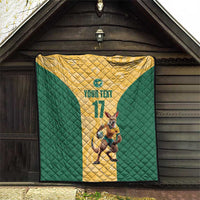 Custom Australia Rugby Quilt Kangaroo Mascot