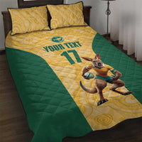 Custom Australia Rugby Quilt Bed Set Kangaroo Mascot