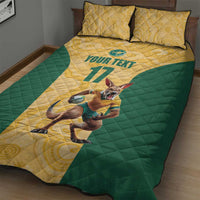 Custom Australia Rugby Quilt Bed Set Kangaroo Mascot