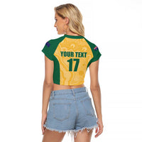 Custom Australia Rugby Raglan Cropped T Shirt Kangaroo Mascot