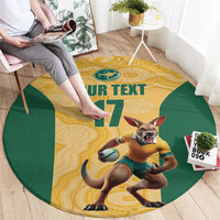 Custom Australia Rugby Round Carpet Kangaroo Mascot