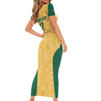 Custom Australia Rugby Short Sleeve Bodycon Dress Kangaroo Mascot