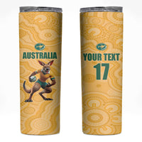 Custom Australia Rugby Skinny Tumbler Kangaroo Mascot