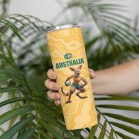 Custom Australia Rugby Skinny Tumbler Kangaroo Mascot