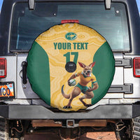 Custom Australia Rugby Spare Tire Cover Kangaroo Mascot