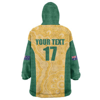 Custom Australia Rugby Wearable Blanket Hoodie Kangaroo Mascot