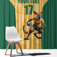 Custom Australia Rugby Window Curtain Kangaroo Mascot