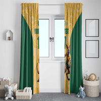 Custom Australia Rugby Window Curtain Kangaroo Mascot
