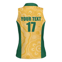 Custom Australia Rugby Women Sleeveless Polo Shirt Kangaroo Mascot