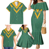 Custom Australia Rugby Family Matching Mermaid Dress and Hawaiian Shirt Sporty Style