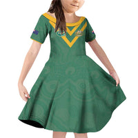 Custom Australia Rugby Family Matching Off Shoulder Short Dress and Hawaiian Shirt Sporty Style