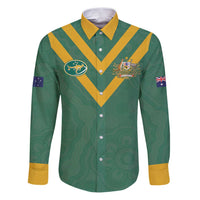 Custom Australia Rugby Family Matching Puletasi and Hawaiian Shirt Sporty Style