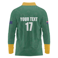 Custom Australia Rugby Long Sleeve Polo Shirt Sporty Style