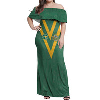 Custom Australia Rugby Off Shoulder Maxi Dress Sporty Style