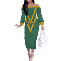 Custom Australia Rugby Off The Shoulder Long Sleeve Dress Sporty Style
