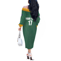 Custom Australia Rugby Off The Shoulder Long Sleeve Dress Sporty Style