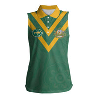 Custom Australia Rugby Women Sleeveless Polo Shirt Sporty Style
