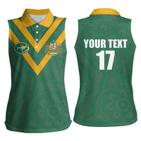 Custom Australia Rugby Women Sleeveless Polo Shirt Sporty Style