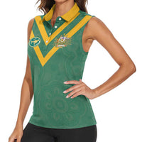 Custom Australia Rugby Women Sleeveless Polo Shirt Sporty Style