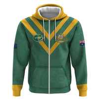 Custom Australia Rugby Zip Hoodie Sporty Style