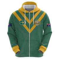 Custom Australia Rugby Zip Hoodie Sporty Style