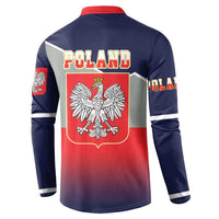 Poland Coat of Arms Button Sweatshirt A white and Crowned Eagle