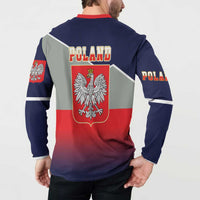 Poland Coat of Arms Button Sweatshirt A white and Crowned Eagle