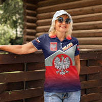 Poland Coat of Arms Women Polo Shirt A white and Crowned Eagle LT17 - Wonder Print Shop