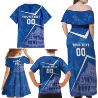 Custom Italy Football Family Matching Off Shoulder Maxi Dress and Hawaiian Shirt With Colosseum - Wonder Print Shop