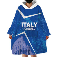 Custom Italy Football Wearable Blanket Hoodie With Colosseum - Wonder Print Shop