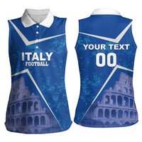 Custom Italy Football Women Sleeveless Polo Shirt With Colosseum - Wonder Print Shop