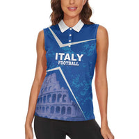 Custom Italy Football Women Sleeveless Polo Shirt With Colosseum - Wonder Print Shop