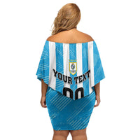 Custom Uruguay Football Family Matching Off Shoulder Short Dress and Hawaiian Shirt Sol De May - Wonder Print Shop