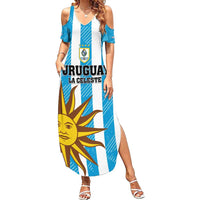 Custom Uruguay Football Family Matching Summer Maxi Dress and Hawaiian Shirt Sol De May - Wonder Print Shop