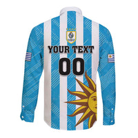 Custom Uruguay Football Long Sleeve Button Shirt Sol De May - Wonder Print Shop