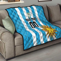 Custom Uruguay Football Quilt Sol De May - Wonder Print Shop