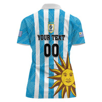 Custom Uruguay Football Women Polo Shirt Sol De May - Wonder Print Shop